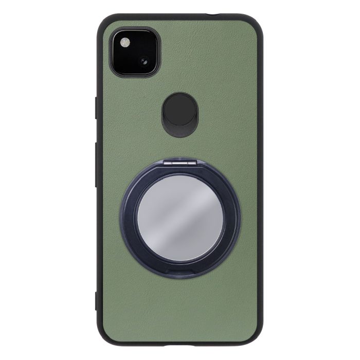 [ LOOF RING-SHELL (ミラー Ver.) ] Google Pixel 4a pixel4a googlepixel4a スマホケース 背面 ケース カバー ミラー付きスマホリング スタンド 本革 レザー 落下防止  [ Google Pixel 4a ]