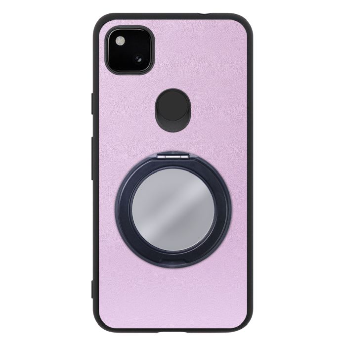 [ LOOF RING-SHELL (ミラー Ver.) ] Google Pixel 4a pixel4a googlepixel4a スマホケース 背面 ケース カバー ミラー付きスマホリング スタンド 本革 レザー 落下防止  [ Google Pixel 4a ]