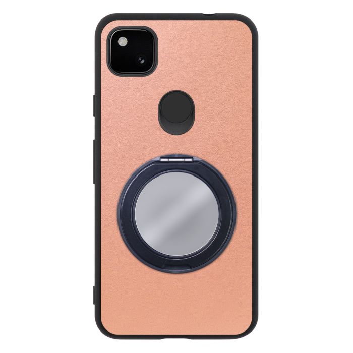 [ LOOF RING-SHELL (ミラー Ver.) ] Google Pixel 4a pixel4a googlepixel4a スマホケース 背面 ケース カバー ミラー付きスマホリング スタンド 本革 レザー 落下防止  [ Google Pixel 4a ]