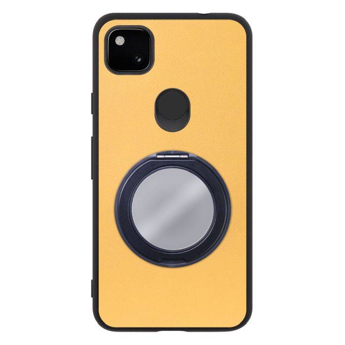 [ LOOF RING-SHELL (ミラー Ver.) ] Google Pixel 4a pixel4a googlepixel4a スマホケース 背面 ケース カバー ミラー付きスマホリング スタンド 本革 レザー 落下防止  [ Google Pixel 4a ]