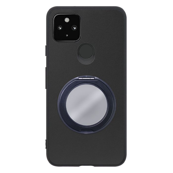 [ LOOF RING-SHELL (ミラー Ver.) ] Google Pixel 4a 5G pixel4a5g googlepixel4a5g スマホケース 背面 ケース カバー ミラー付きスマホリング スタンド 本革 レザー 落下防止  [ Google Pixel 4a 5G ]
