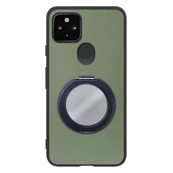 [ LOOF RING-SHELL (ミラー Ver.) ] Google Pixel 4a 5G pixel4a5g googlepixel4a5g スマホケース 背面 ケース カバー ミラー付きスマホリング スタンド 本革 レザー 落下防止  [ Google Pixel 4a 5G ]