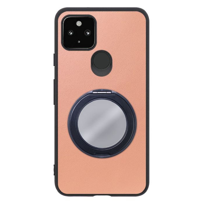 [ LOOF RING-SHELL (ミラー Ver.) ] Google Pixel 4a 5G pixel4a5g googlepixel4a5g スマホケース 背面 ケース カバー ミラー付きスマホリング スタンド 本革 レザー 落下防止  [ Google Pixel 4a 5G ]
