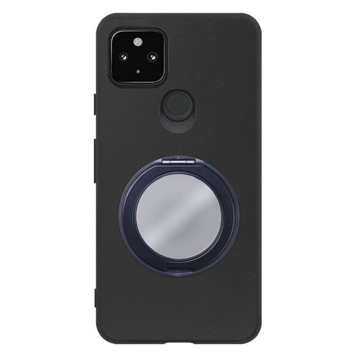 [ LOOF RING-SHELL (ミラー Ver.) ] Google Pixel 5 pixel5 Googlepixel5 スマホケース 背面 ケース カバー ミラー付きスマホリング スタンド 本革 レザー 落下防止  [ Google Pixel 5 ]