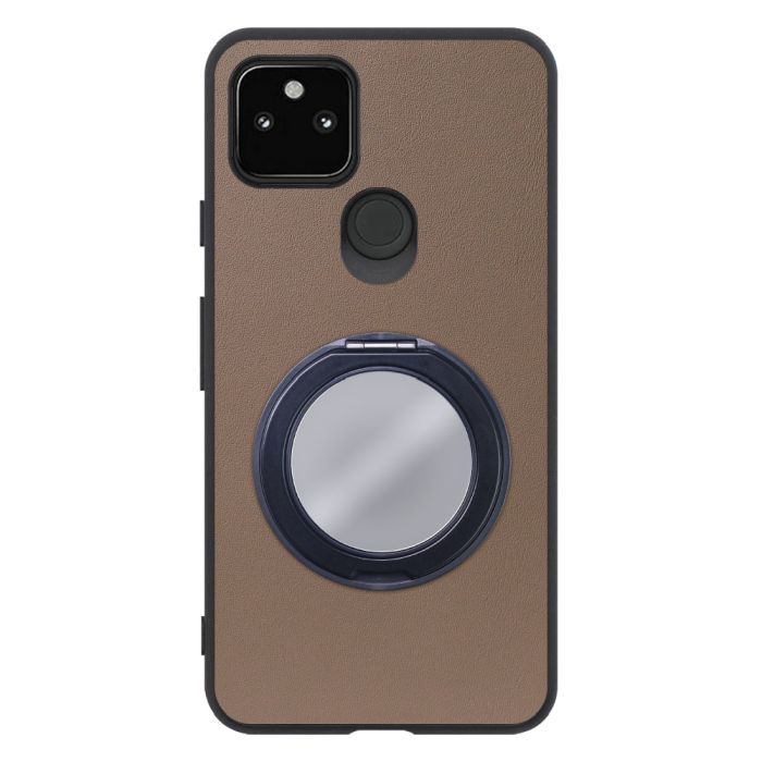 [ LOOF RING-SHELL (ミラー Ver.) ] Google Pixel 5a (5G) Googlepixel5a5g pixel5a5g pixel5a スマホケース 背面 ケース カバー ミラー付きスマホリング スタンド 本革 レザー 落下防止  [ Google Pixel 5a (5G) ]