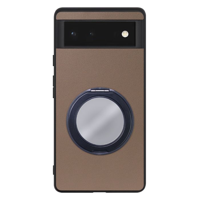 [ LOOF RING-SHELL (ミラー Ver.) ] Google Pixel 6 googlepixel6 pixel6 ピクセル6 スマホケース 背面 ケース カバー ミラー付きスマホリング スタンド 本革 レザー 落下防止  [ Google Pixel 6 ]