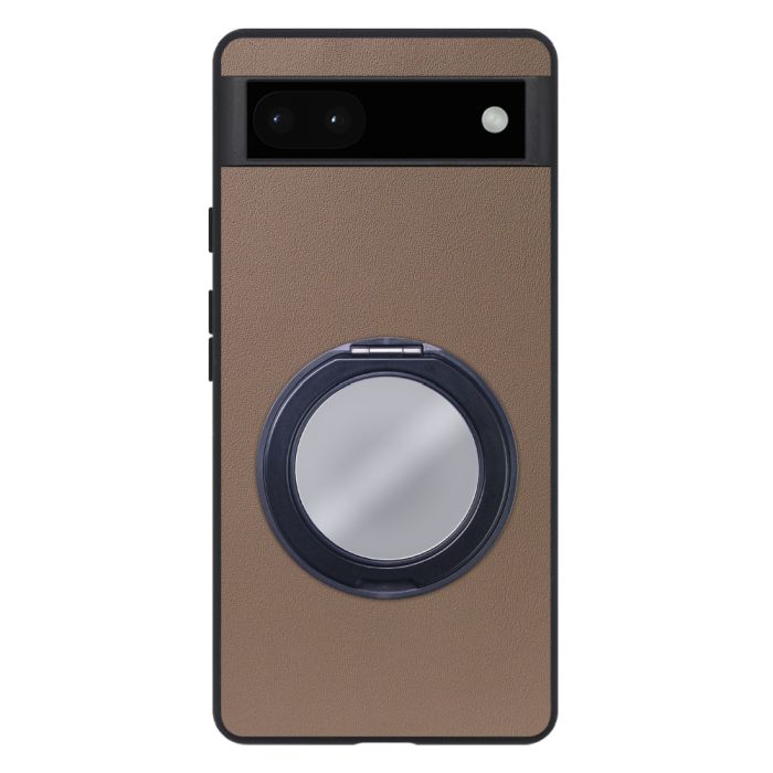 [ LOOF RING-SHELL (ミラー Ver.) ] Google Pixel 6a googlepixel6a pixel6a スマホケース 背面 ケース カバー ミラー付きスマホリング スタンド 本革 レザー 落下防止  [ Google Pixel 6a ]