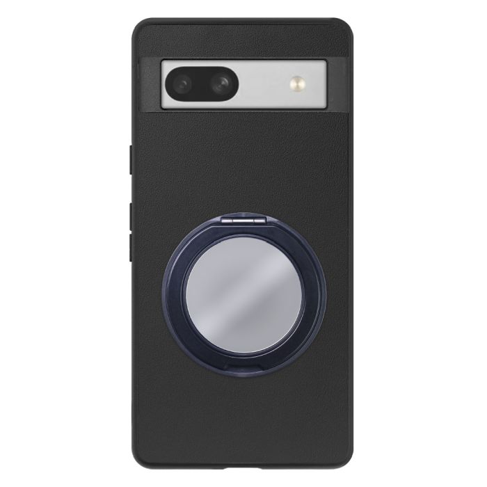 [ LOOF RING-SHELL (ミラー Ver.) ] Google Pixel 7a googlepixel7a pixel7a スマホケース 背面 ケース カバー ミラー付きスマホリング スタンド 本革 レザー 落下防止  [ Google Pixel 7a ]