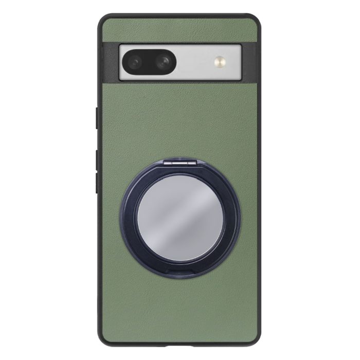 [ LOOF RING-SHELL (ミラー Ver.) ] Google Pixel 7a googlepixel7a pixel7a スマホケース 背面 ケース カバー ミラー付きスマホリング スタンド 本革 レザー 落下防止  [ Google Pixel 7a ]