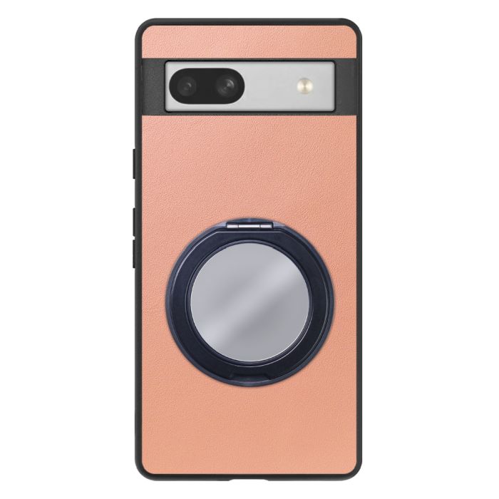 [ LOOF RING-SHELL (ミラー Ver.) ] Google Pixel 7a googlepixel7a pixel7a スマホケース 背面 ケース カバー ミラー付きスマホリング スタンド 本革 レザー 落下防止  [ Google Pixel 7a ]
