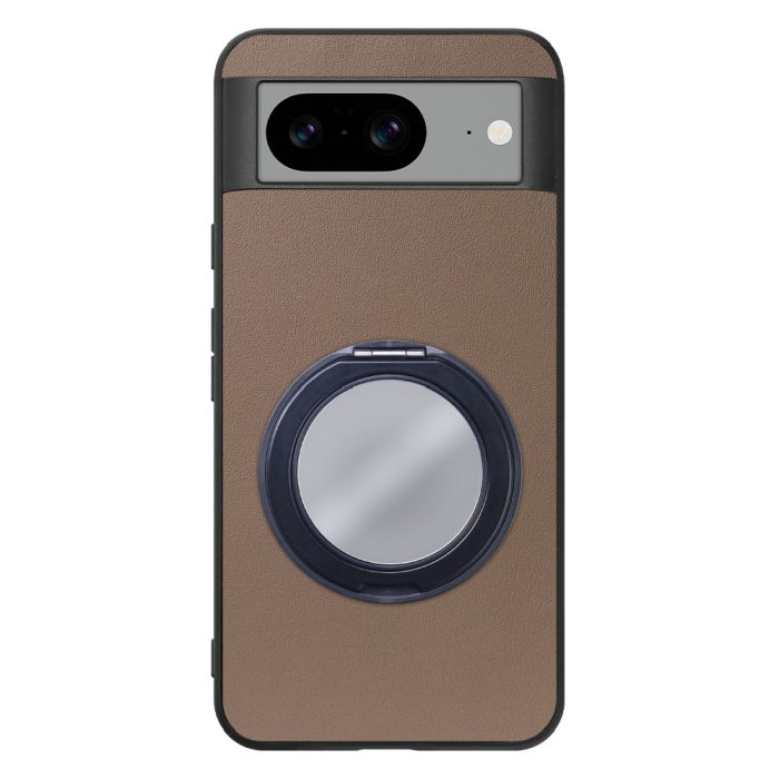 [ LOOF RING-SHELL (ミラー Ver.) ] Google pixel 8 googlepixel8 Pixel8 ピクセル8 スマホケース 背面 ケース カバー ミラー付きスマホリング スタンド 本革 レザー 落下防止  [ Google Pixel 8 ]
