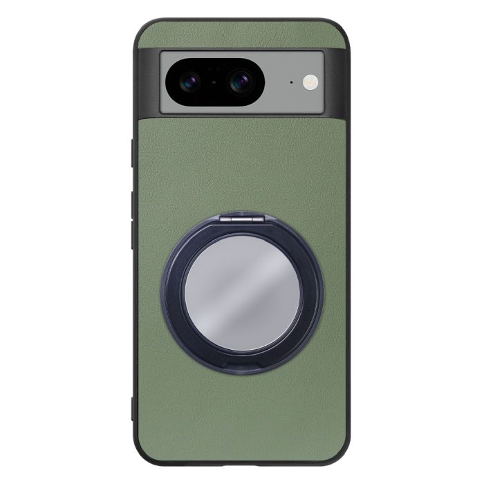 [ LOOF RING-SHELL (ミラー Ver.) ] Google pixel 8 googlepixel8 Pixel8 ピクセル8 スマホケース 背面 ケース カバー ミラー付きスマホリング スタンド 本革 レザー 落下防止  [ Google Pixel 8 ]