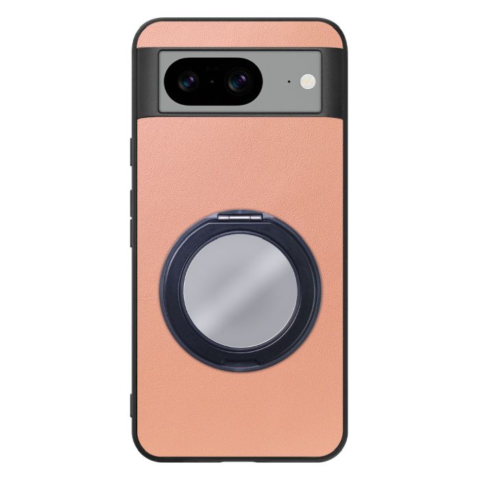 [ LOOF RING-SHELL (ミラー Ver.) ] Google pixel 8 googlepixel8 Pixel8 ピクセル8 スマホケース 背面 ケース カバー ミラー付きスマホリング スタンド 本革 レザー 落下防止  [ Google Pixel 8 ]
