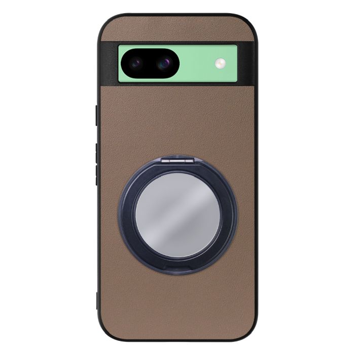 [ LOOF RING-SHELL (ミラー Ver.) ] Google Pixel 8a googlepixel8a Pixel8a ピクセル8a スマホケース 背面 ケース カバー ミラー付きスマホリング スタンド 本革 レザー 落下防止  [ Google Pixel 8a ]