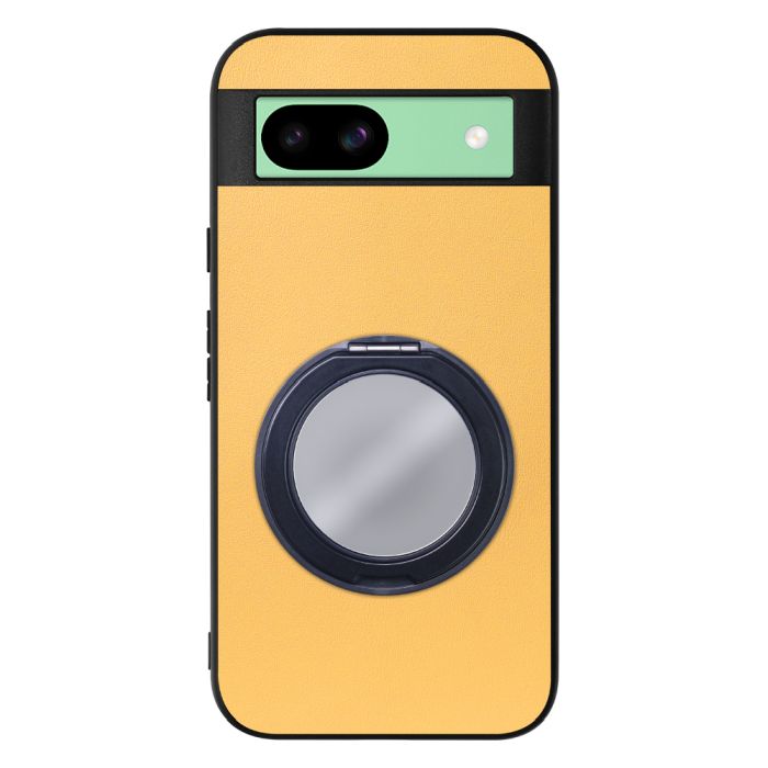 [ LOOF RING-SHELL (ミラー Ver.) ] Google Pixel 8a googlepixel8a Pixel8a ピクセル8a スマホケース 背面 ケース カバー ミラー付きスマホリング スタンド 本革 レザー 落下防止  [ Google Pixel 8a ]