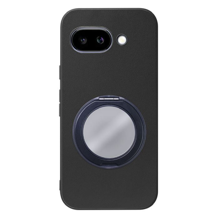 [ LOOF RING-SHELL (ミラー Ver.) ] Google Pixel 9a Google Pixel9a ピクセル9a スマホケース 背面 ケース カバー ミラー付きスマホリング スタンド 本革 レザー 落下防止  [ Google Pixel 9a ]
