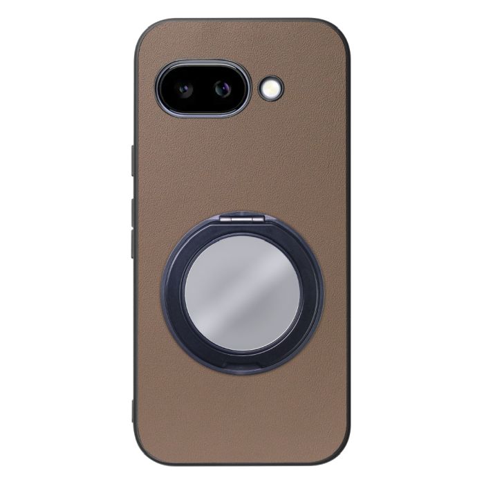 [ LOOF RING-SHELL (ミラー Ver.) ] Google Pixel 9a Google Pixel9a ピクセル9a スマホケース 背面 ケース カバー ミラー付きスマホリング スタンド 本革 レザー 落下防止  [ Google Pixel 9a ]