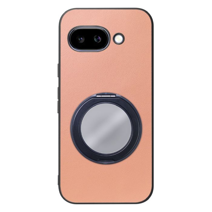 [ LOOF RING-SHELL (ミラー Ver.) ] Google Pixel 9a Google Pixel9a ピクセル9a スマホケース 背面 ケース カバー ミラー付きスマホリング スタンド 本革 レザー 落下防止  [ Google Pixel 9a ]