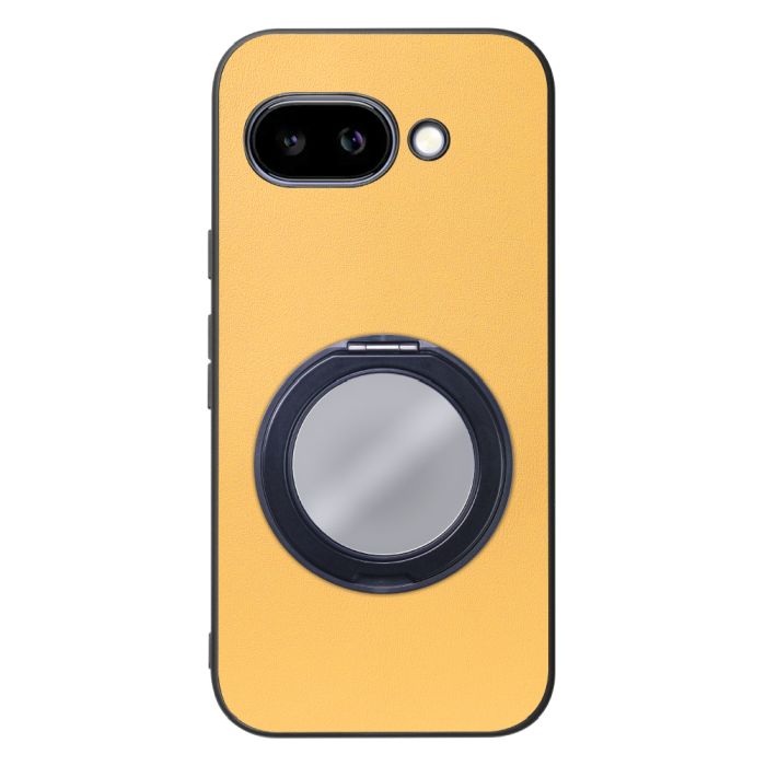 [ LOOF RING-SHELL (ミラー Ver.) ] Google Pixel 9a Google Pixel9a ピクセル9a スマホケース 背面 ケース カバー ミラー付きスマホリング スタンド 本革 レザー 落下防止  [ Google Pixel 9a ]