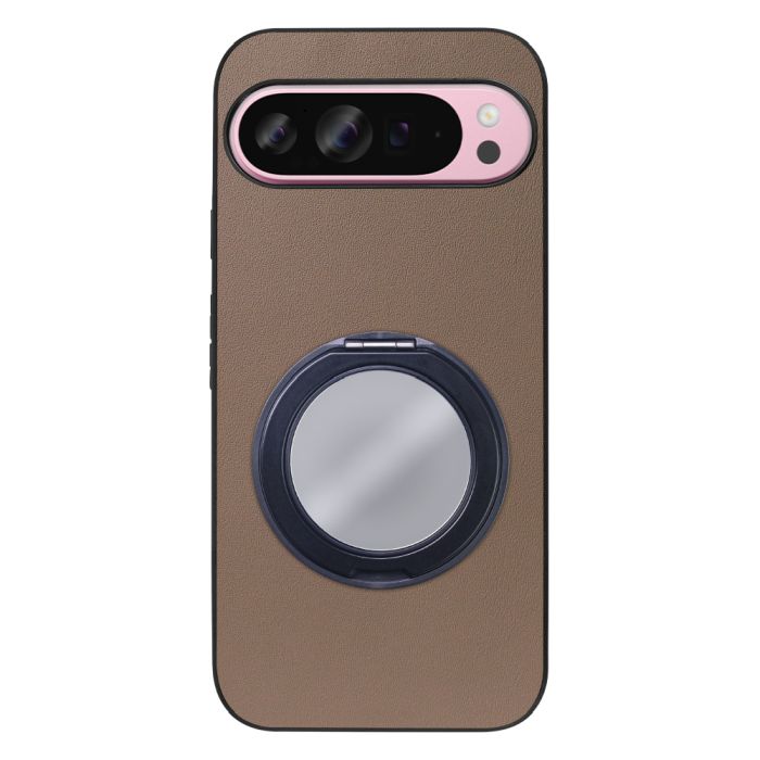 [ LOOF RING-SHELL (ミラー Ver.) ] Google Pixel 9 Pro XL Google Pixel9proxl ピクセル9プロXL スマホケース 背面 ケース カバー ミラー付きスマホリング スタンド 本革 レザー 落下防止  [ Google Pixel 9 Pro XL ]