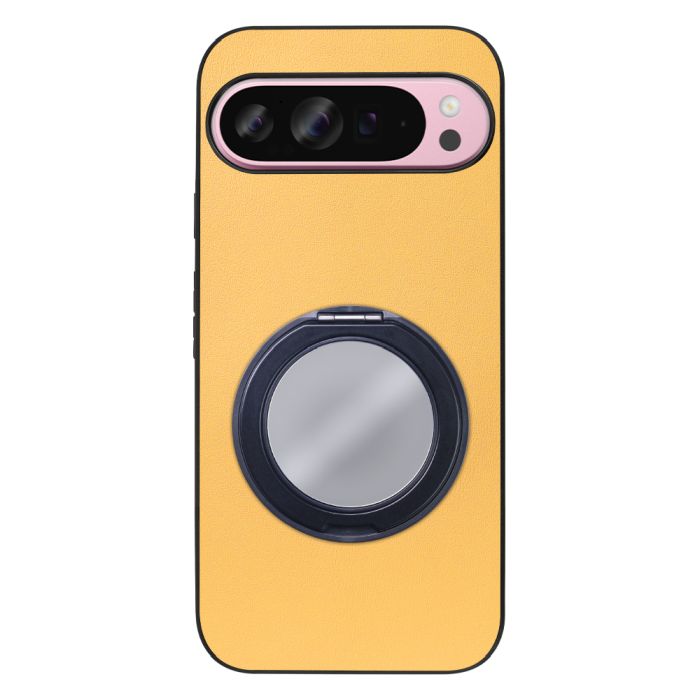 [ LOOF RING-SHELL (ミラー Ver.) ] Google Pixel 9 Pro XL Google Pixel9proxl ピクセル9プロXL スマホケース 背面 ケース カバー ミラー付きスマホリング スタンド 本革 レザー 落下防止  [ Google Pixel 9 Pro XL ]