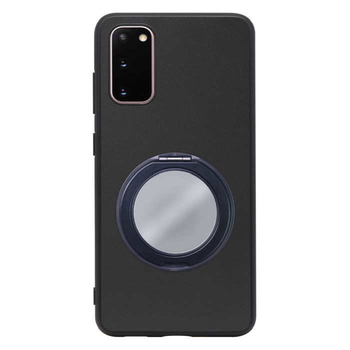 [ LOOF RING-SHELL (ミラー Ver.) ] Galaxy S20 5G SC-51A / SCG01 s205g スマホケース 背面 ケース カバー ミラー付きスマホリング スタンド 本革 レザー 落下防止  [ Galaxy S20 5G ]