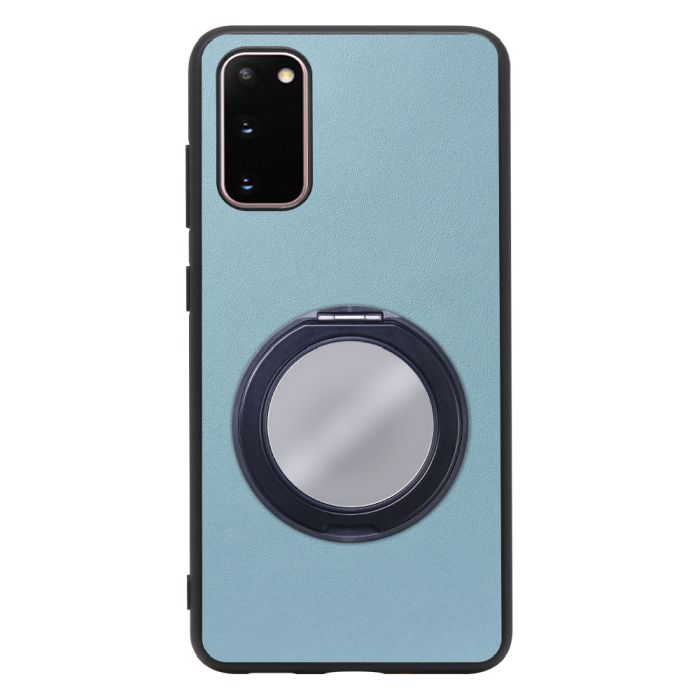 [ LOOF RING-SHELL (ミラー Ver.) ] Galaxy S20 5G SC-51A / SCG01 s205g スマホケース 背面 ケース カバー ミラー付きスマホリング スタンド 本革 レザー 落下防止  [ Galaxy S20 5G ]