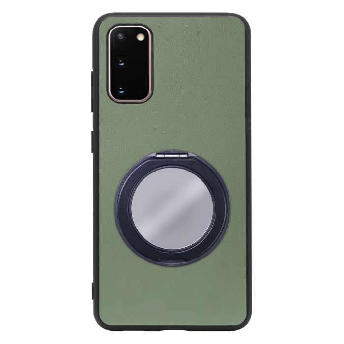 [ LOOF RING-SHELL (ミラー Ver.) ] Galaxy S20 5G SC-51A / SCG01 s205g スマホケース 背面 ケース カバー ミラー付きスマホリング スタンド 本革 レザー 落下防止  [ Galaxy S20 5G ]