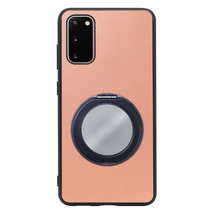 [ LOOF RING-SHELL (ミラー Ver.) ] Galaxy S20 5G SC-51A / SCG01 s205g スマホケース 背面 ケース カバー ミラー付きスマホリング スタンド 本革 レザー 落下防止  [ Galaxy S20 5G ]
