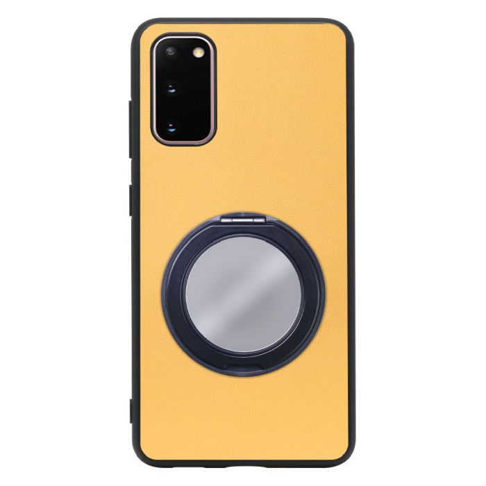 [ LOOF RING-SHELL (ミラー Ver.) ] Galaxy S20 5G SC-51A / SCG01 s205g スマホケース 背面 ケース カバー ミラー付きスマホリング スタンド 本革 レザー 落下防止  [ Galaxy S20 5G ]