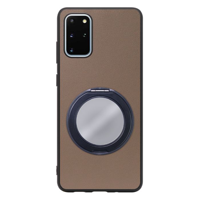 [ LOOF RING-SHELL (ミラー Ver.) ] Galaxy S20+ 5G SC-52A / SCG02 s20plus S20 plus s20プラス s20+5g s20plus5g スマホケース 背面 ケース カバー ミラー付きスマホリング スタンド 本革 レザー 落下防止  [ Galaxy S20+ 5G ]