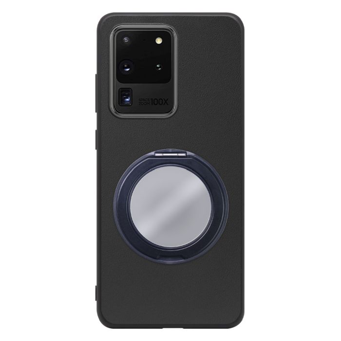 [ LOOF RING-SHELL (ミラー Ver.) ] Galaxy S20 Ultra s20ultra スマホケース 背面 ケース カバー ミラー付きスマホリング スタンド 本革 レザー 落下防止  [ Galaxy S20 Ultra 5G ]