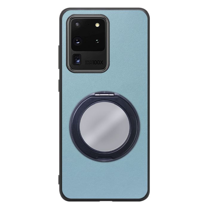 [ LOOF RING-SHELL (ミラー Ver.) ] Galaxy S20 Ultra s20ultra スマホケース 背面 ケース カバー ミラー付きスマホリング スタンド 本革 レザー 落下防止  [ Galaxy S20 Ultra 5G ]