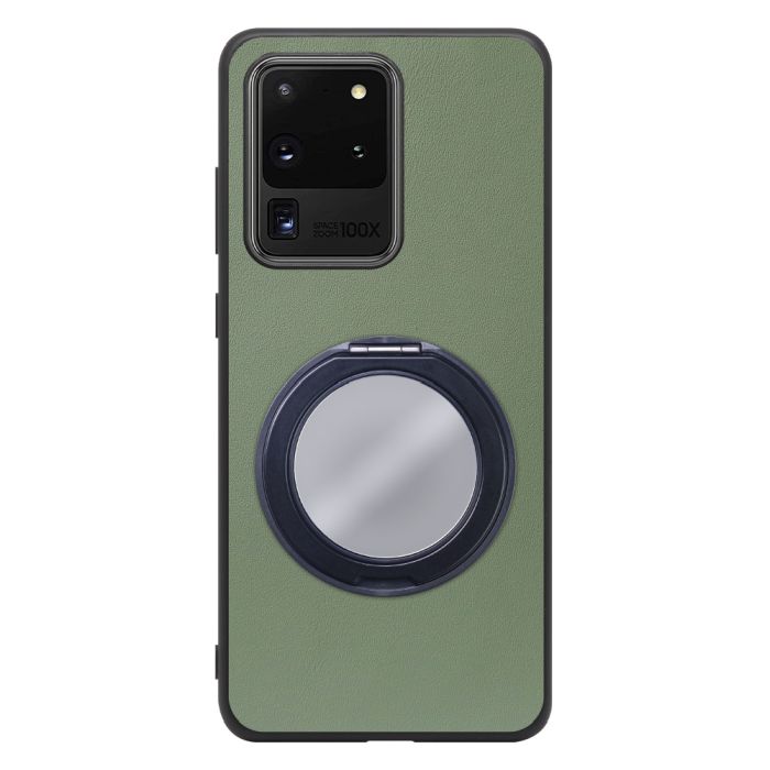 [ LOOF RING-SHELL (ミラー Ver.) ] Galaxy S20 Ultra s20ultra スマホケース 背面 ケース カバー ミラー付きスマホリング スタンド 本革 レザー 落下防止  [ Galaxy S20 Ultra 5G ]