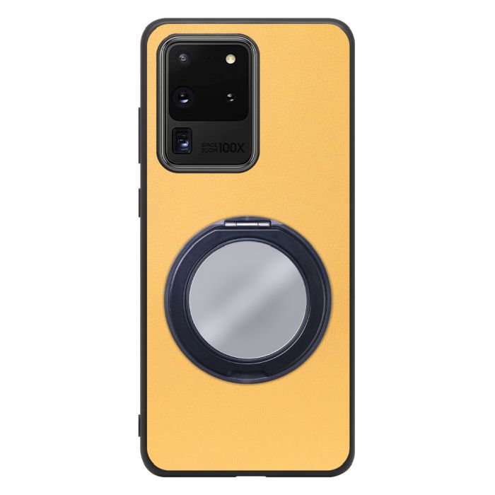 [ LOOF RING-SHELL (ミラー Ver.) ] Galaxy S20 Ultra s20ultra スマホケース 背面 ケース カバー ミラー付きスマホリング スタンド 本革 レザー 落下防止  [ Galaxy S20 Ultra 5G ]