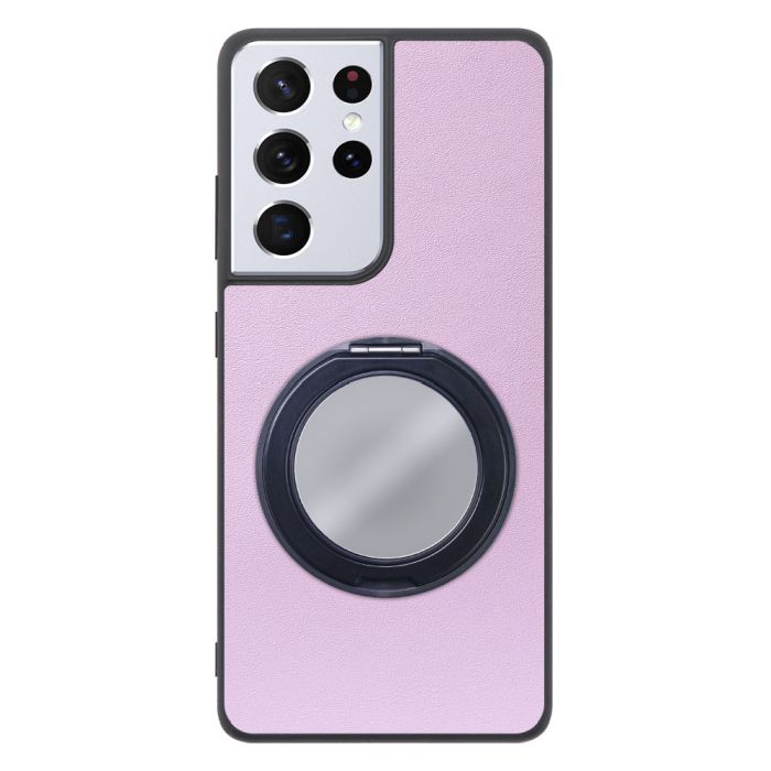 [ LOOF RING-SHELL (ミラー Ver.) ] Galaxy S21 Ultra 5G SC-52B s21ultra5g s21ultra スマホケース 背面 ケース カバー ミラー付きスマホリング スタンド 本革 レザー 落下防止  [ Galaxy S21 Ultra 5G ]