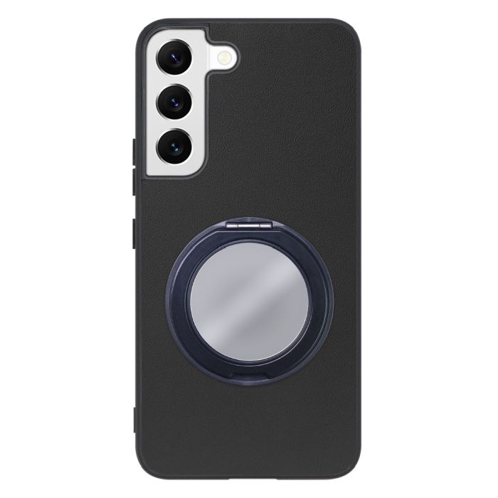 [ LOOF RING-SHELL (ミラー Ver.) ] Galaxy S22 SC-51C / SCG13  スマホケース 背面 ケース カバー ミラー付きスマホリング スタンド 本革 レザー 落下防止  [ Galaxy S22 ]
