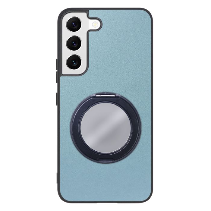 [ LOOF RING-SHELL (ミラー Ver.) ] Galaxy S22 SC-51C / SCG13  スマホケース 背面 ケース カバー ミラー付きスマホリング スタンド 本革 レザー 落下防止  [ Galaxy S22 ]