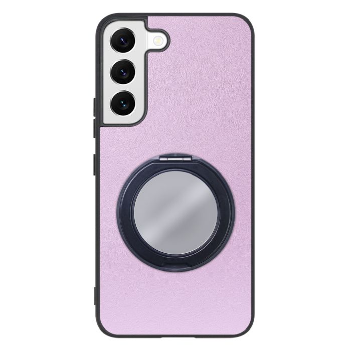 [ LOOF RING-SHELL (ミラー Ver.) ] Galaxy S22 SC-51C / SCG13  スマホケース 背面 ケース カバー ミラー付きスマホリング スタンド 本革 レザー 落下防止  [ Galaxy S22 ]