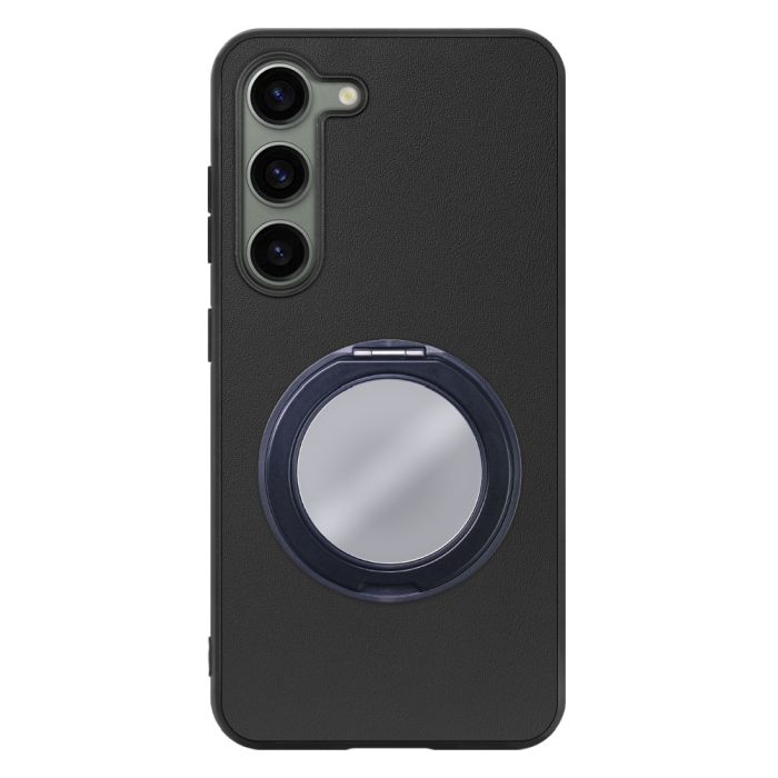 [ LOOF RING-SHELL (ミラー Ver.) ] Galaxy S23  スマホケース 背面 ケース カバー ミラー付きスマホリング スタンド 本革 レザー 落下防止  [ Galaxy S23 ]