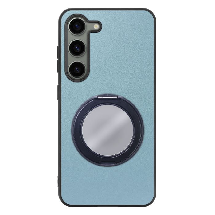 [ LOOF RING-SHELL (ミラー Ver.) ] Galaxy S23  スマホケース 背面 ケース カバー ミラー付きスマホリング スタンド 本革 レザー 落下防止  [ Galaxy S23 ]