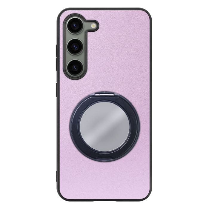 [ LOOF RING-SHELL (ミラー Ver.) ] Galaxy S23  スマホケース 背面 ケース カバー ミラー付きスマホリング スタンド 本革 レザー 落下防止  [ Galaxy S23 ]