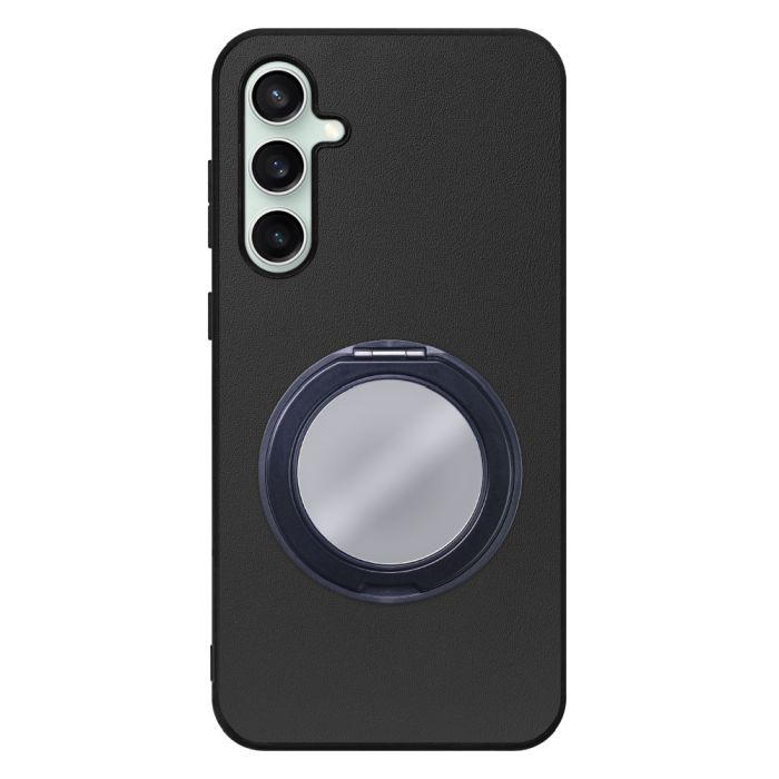 [ LOOF RING-SHELL (ミラー Ver.) ] Galaxy S23 FE s23fe スマホケース 背面 ケース カバー ミラー付きスマホリング スタンド 本革 レザー 落下防止  [ Galaxy S23 FE ]