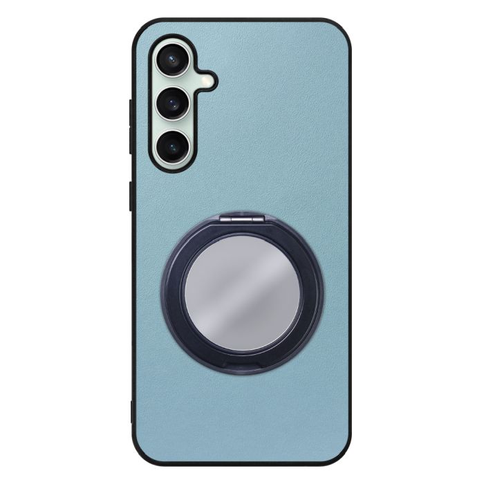 [ LOOF RING-SHELL (ミラー Ver.) ] Galaxy S23 FE s23fe スマホケース 背面 ケース カバー ミラー付きスマホリング スタンド 本革 レザー 落下防止  [ Galaxy S23 FE ]