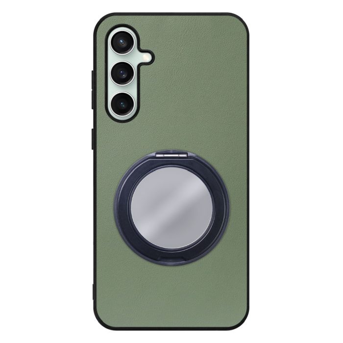 [ LOOF RING-SHELL (ミラー Ver.) ] Galaxy S23 FE s23fe スマホケース 背面 ケース カバー ミラー付きスマホリング スタンド 本革 レザー 落下防止  [ Galaxy S23 FE ]