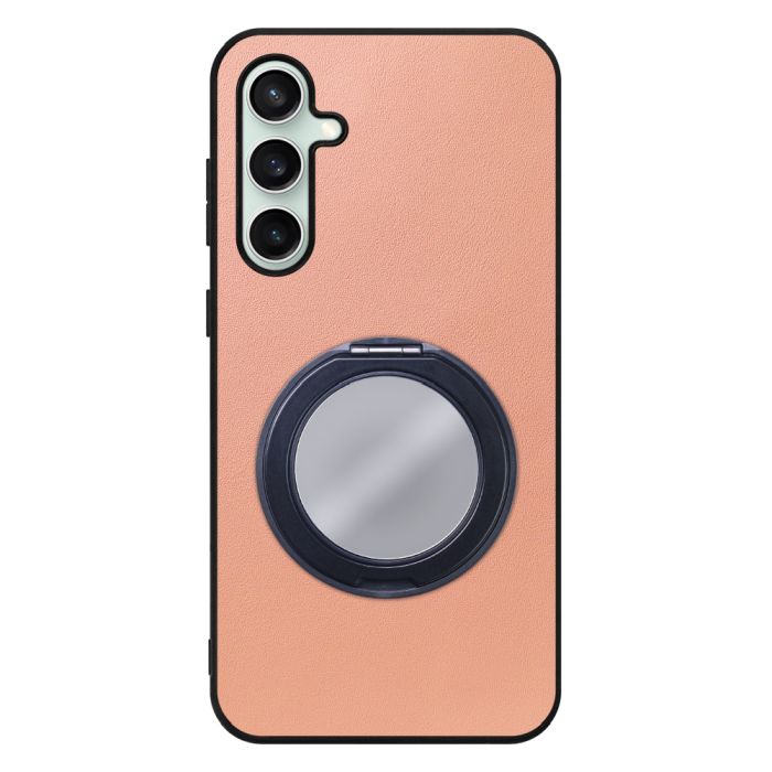 [ LOOF RING-SHELL (ミラー Ver.) ] Galaxy S23 FE s23fe スマホケース 背面 ケース カバー ミラー付きスマホリング スタンド 本革 レザー 落下防止  [ Galaxy S23 FE ]