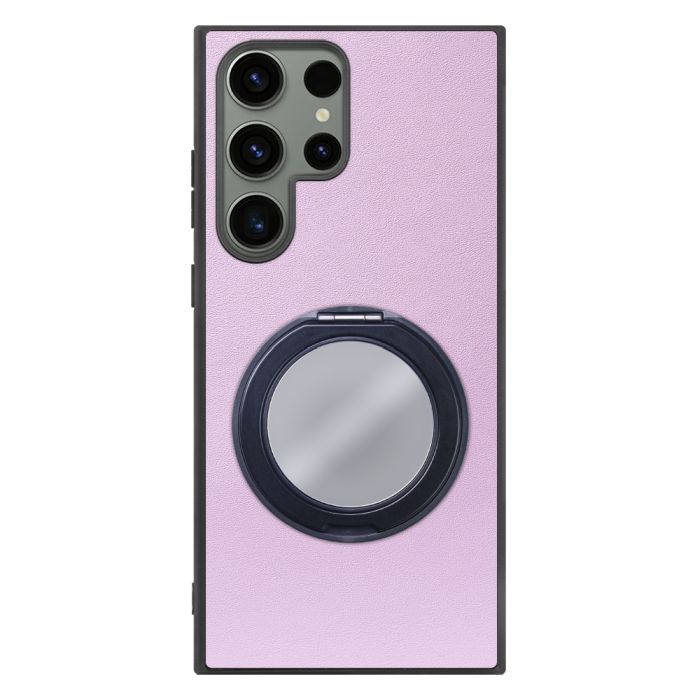 [ LOOF RING-SHELL (ミラー Ver.) ] Galaxy S23 Ultra s23ultra スマホケース 背面 ケース カバー ミラー付きスマホリング スタンド 本革 レザー 落下防止  [ Galaxy S23 Ultra ]