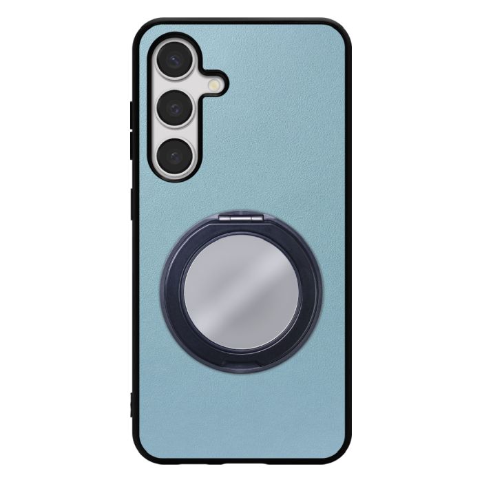 [ LOOF RING-SHELL (ミラー Ver.) ] Galaxy S24 s24 スマホケース 背面 ケース カバー ミラー付きスマホリング スタンド 本革 レザー 落下防止  [ Galaxy S24 ]