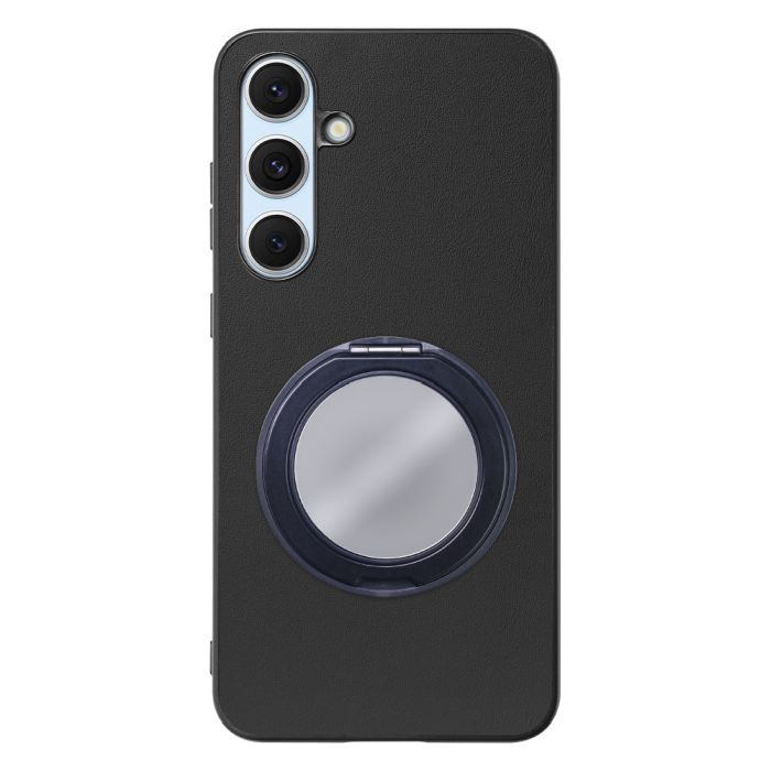 [ LOOF RING-SHELL (ミラー Ver.) ] Galaxy S24 FE SM-S721Q / SCG30 ギャラクシー s24fe スマホケース 背面 ケース カバー ミラー付きスマホリング スタンド 本革 レザー 落下防止  [ Galaxy S24 FE ]