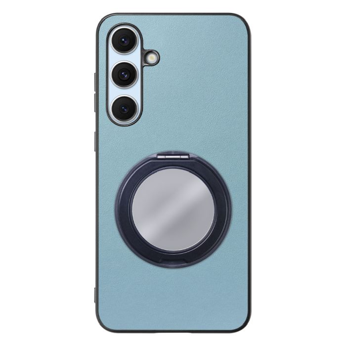 [ LOOF RING-SHELL (ミラー Ver.) ] Galaxy S24 FE SM-S721Q / SCG30 ギャラクシー s24fe スマホケース 背面 ケース カバー ミラー付きスマホリング スタンド 本革 レザー 落下防止  [ Galaxy S24 FE ]